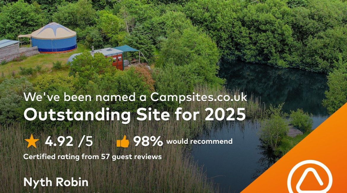 Outstanding site awarded to our unique glamping Wales