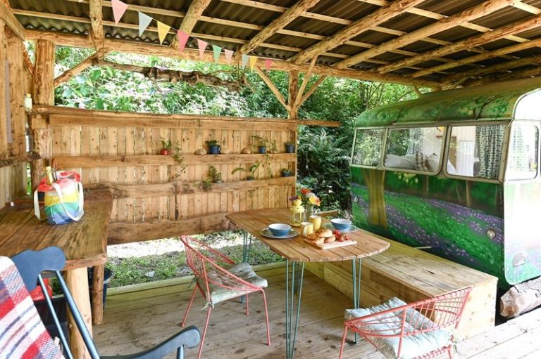 Kitchen and seating area